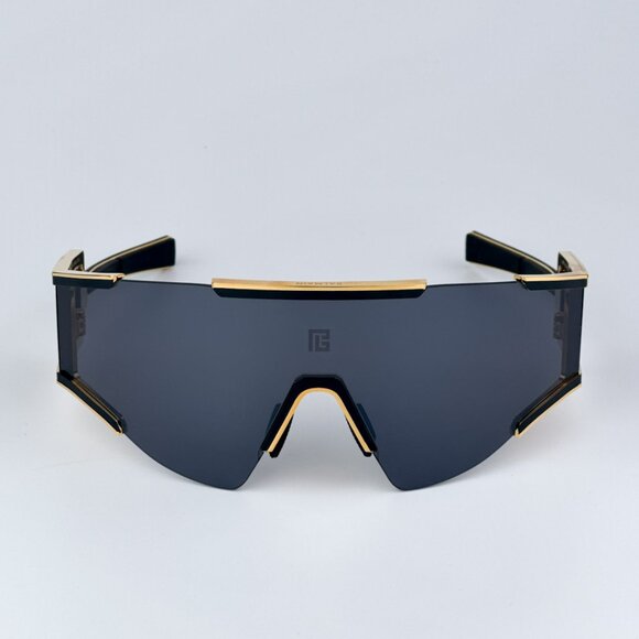 Balmain FLECHE BPS-138A-141 Women Sunglasses Titanium Gold Grey Mirror Mask - Picture 5 of 14